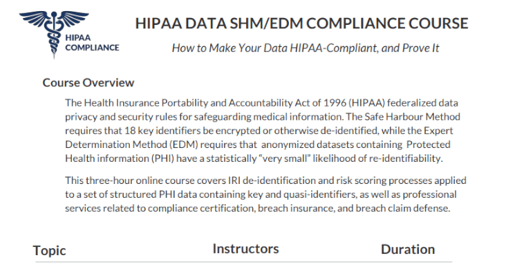 Overview of the HIPAA Compliance Course