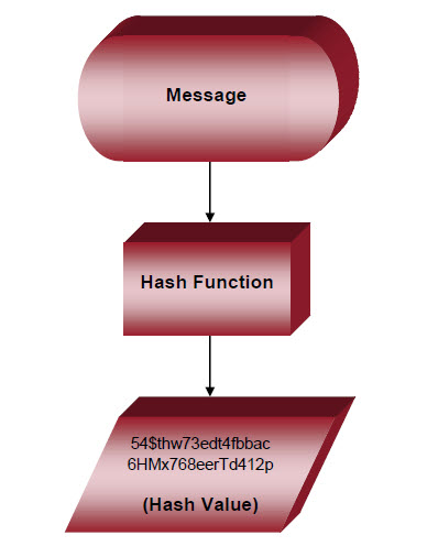 A diagram that shows hashing encryption