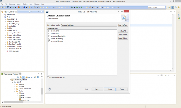 Teradata instance in IRI Workbench