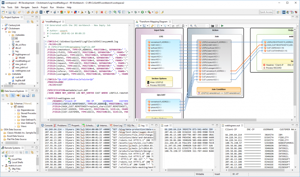 screenshot showing a join in IRI Workbench