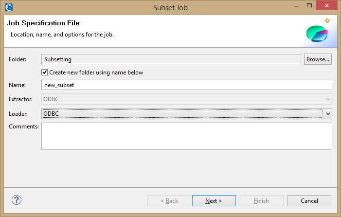 subsetting wizard job specification file