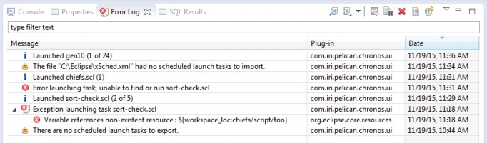 Unfiltered error log