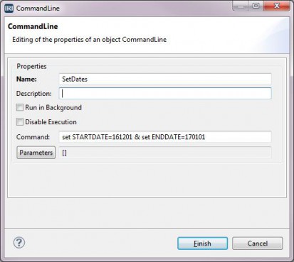 Editing of the properties of an object CommandLine