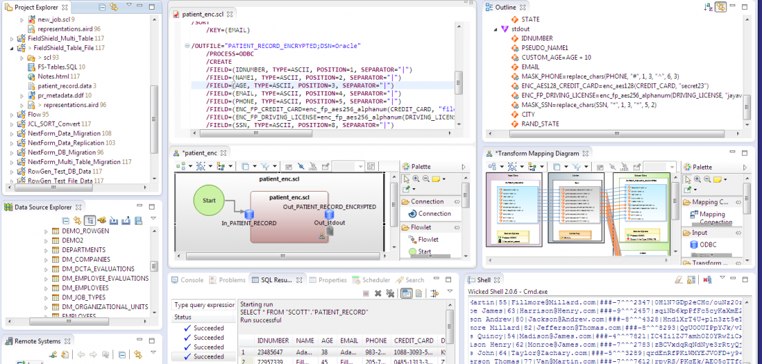 FieldShield data masking tool job artifacts in Workbench