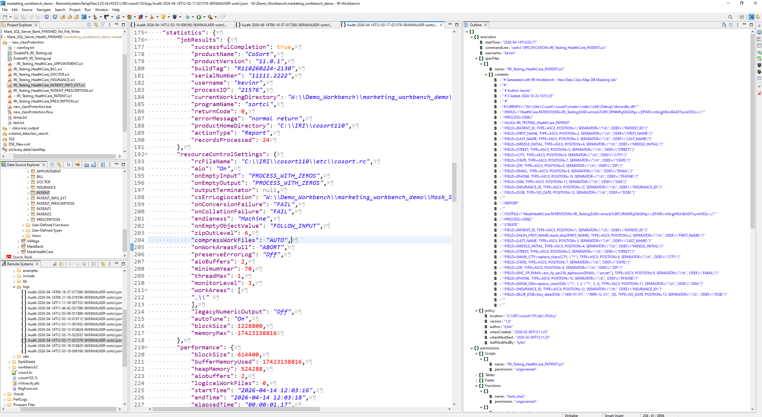 IRI Operational Governance System (OGS) Job Audit Log.json in Workbench