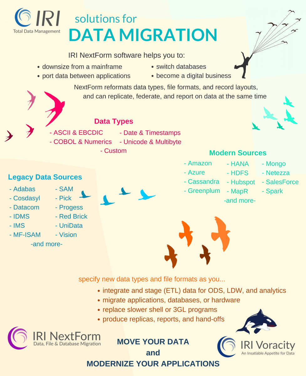 Solutions for data migration infographic