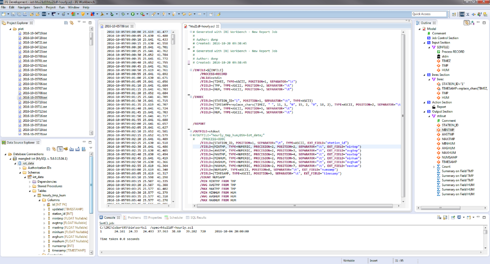 An IoT Job in IRI Workbench