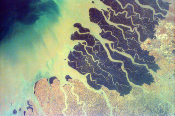 ganges river delta seen from space