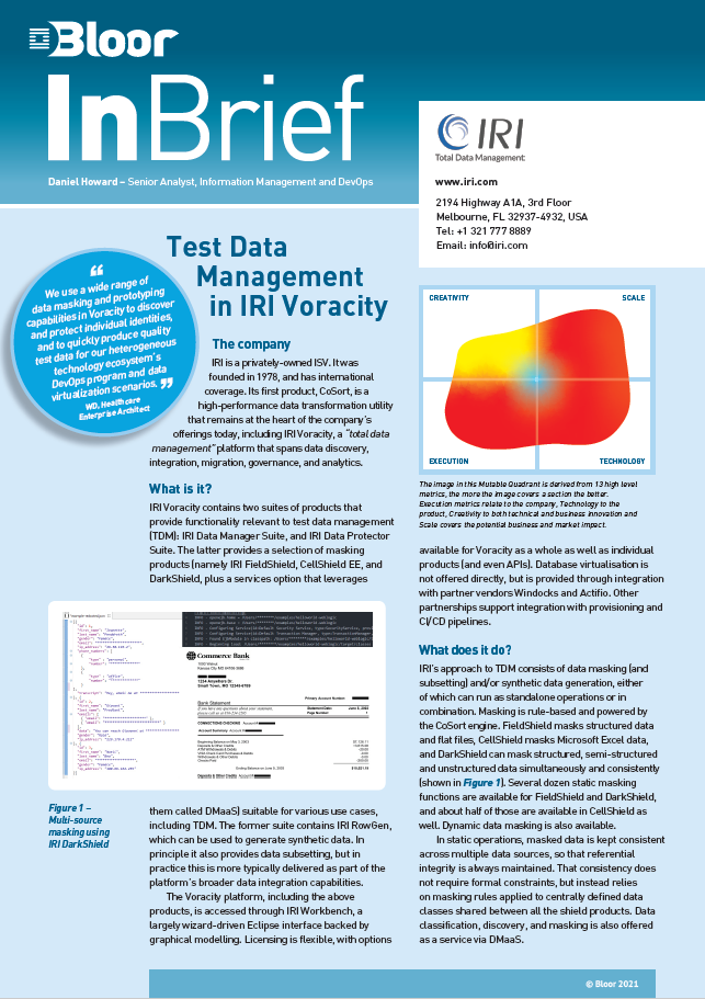 Bloor Research - IRI TDM InBrief