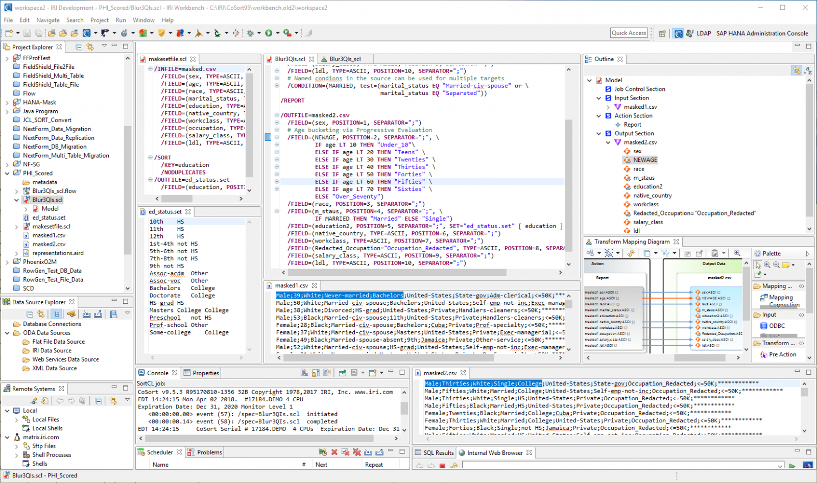 data blurring capabilities in IRI Workbench