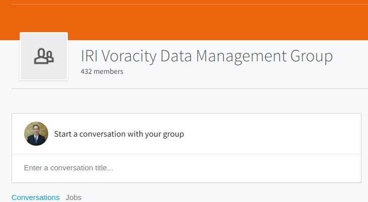 Screenshot of the LinkedIn Voracity group page for big data management topics