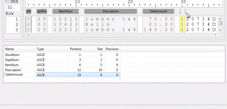 metadata file fixed field length