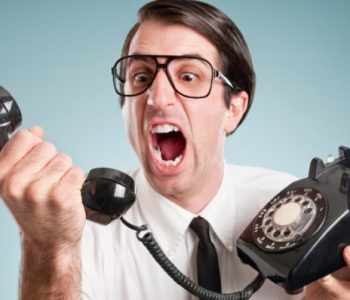 Man yelling at phone
