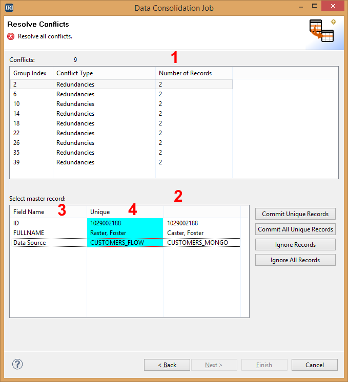 Data Consolidation Job-Resolve Conflicts