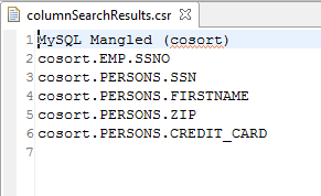 Schema Data Class Search Column Search Results