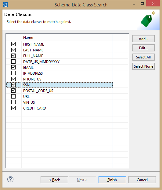 Schema data class search data classes