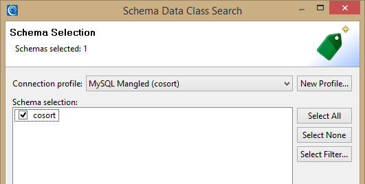 Schema data class search schema selection