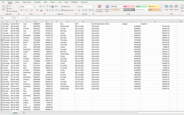 Excel Data Processing Samples - IRI