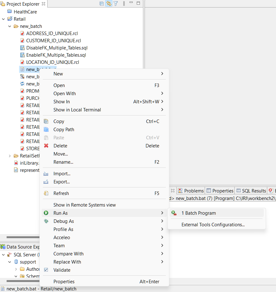 run as a batch program - IRI