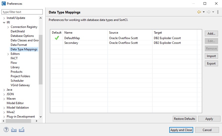Mapping DB Data Types - IRI image.