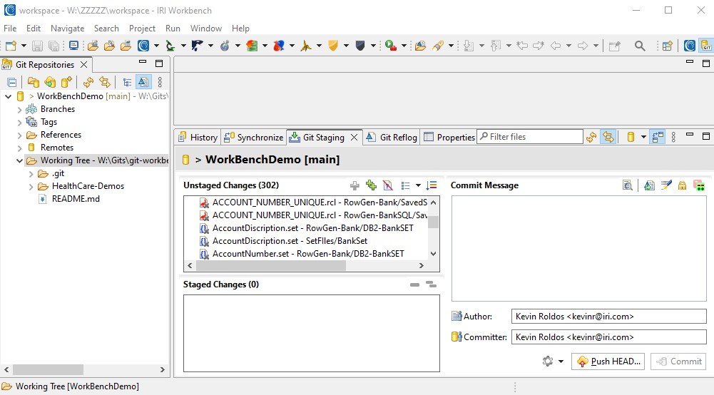 Sharing IRI Data Management Jobs via Git - IRI