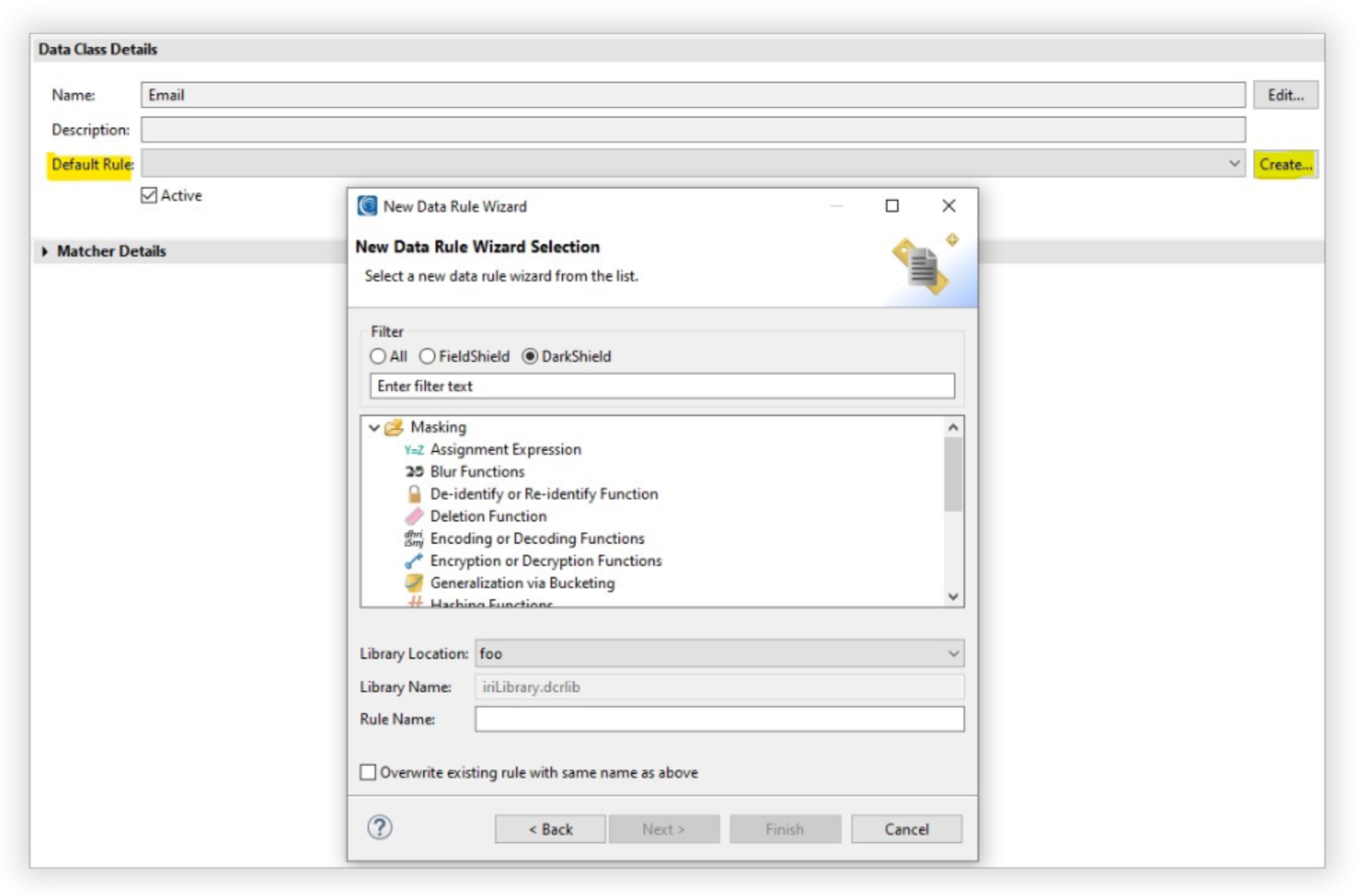 Data Class & Rule Library in IRI Workbench - IRI